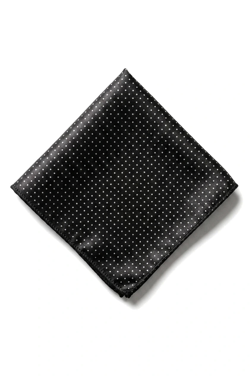 Cavani Satin Tie - Mens Matching Satin Silk Tie Hanky Hankerchief & Tie Clip Polka Dot Wedding Prom Office