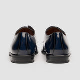 Chester - Men's Navy High-Shine Polished Derby Shoes