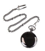 Classic 1920's Style Pocket Black Watch with Chain
