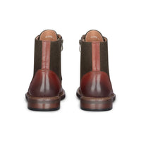 Clifford - Men's Khaki Brown Brogue Leather Ankle Boots