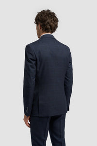 Cavani Connall - Men's Navy-Blue Check Vintage Suit