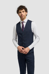 Cavani Connall - Men's Navy-Blue Check Vintage Suit