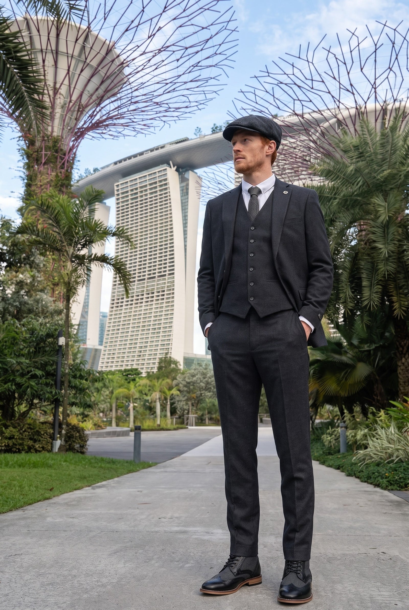 Look #883 styled with Mens Black Vintage 1920s Suit