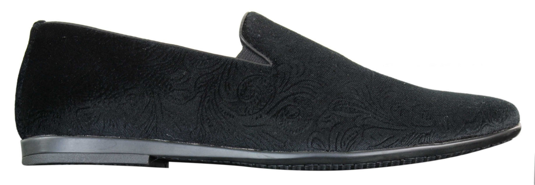 Elong DD0083 - Mens Velvet Slip On Paisley Driving Shoes Loafers Smart Casual Wine Navy Black