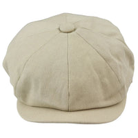 Men's 8 Panel Razor Summer Beige Baker Boy Hat Cotton Blinders Newsboy Flat Cap Shelby