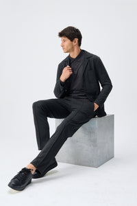 Men’s Charcoal Soft Jersey Blazer Smart Casual Jacket