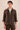 Men’s Brown Linen Zip-Up Shirt Jacket Lightweight Summer Overshirt
