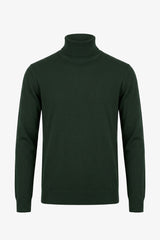 Men’s Green Turtleneck Sweater Soft Viscose Blend Long Sleeve Knit Pullover