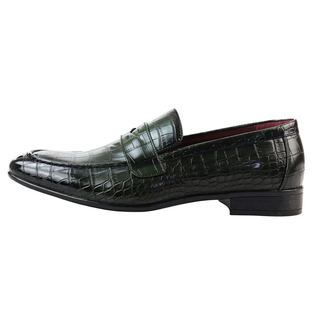 Men's Slip On Formal Green Loafers
