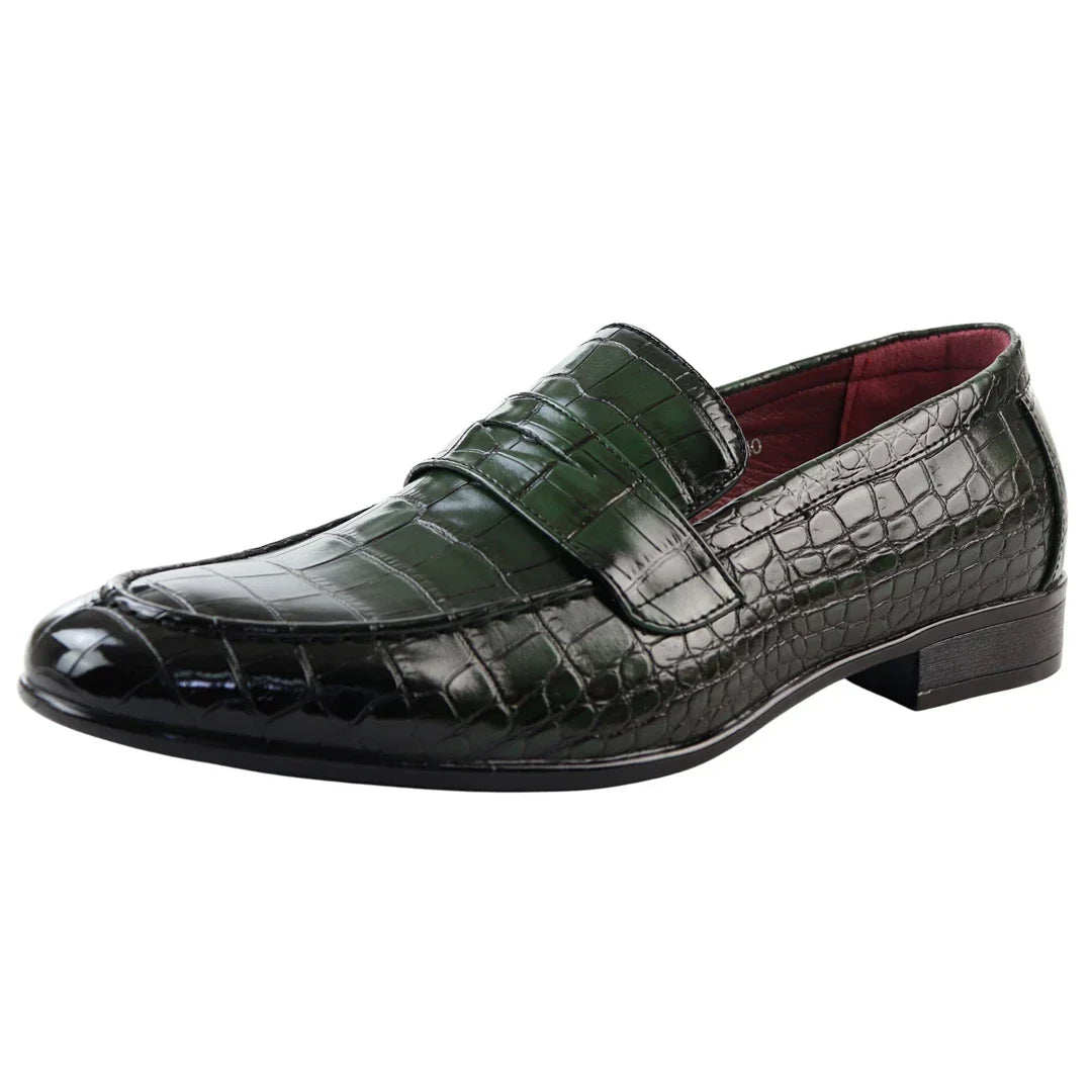 Men's Slip On Formal Green Loafers