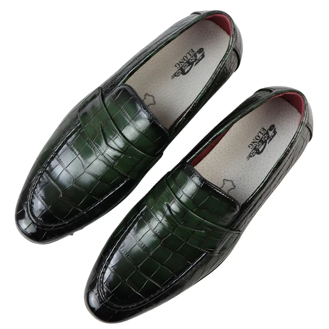 Men's Slip On Formal Green Loafers