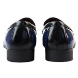 Men's Patent Tassel Slip On Blue Loafers