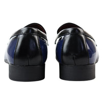 Men's Patent Tassel Slip On Blue Loafers