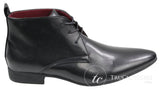 Mens Black Brown Leather Ankle Boots Italian Smart Chesea Dealer Slip On