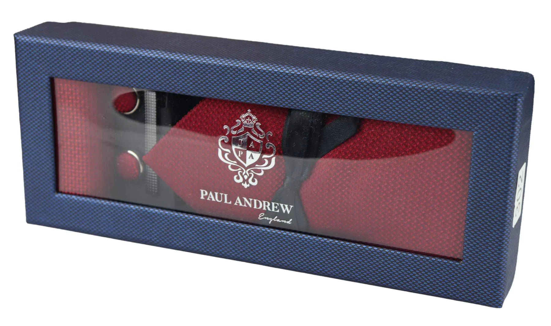 Satin Silk Textured Red Tie Gift Set Pocket Square Cuff Links Tie Matt Satin