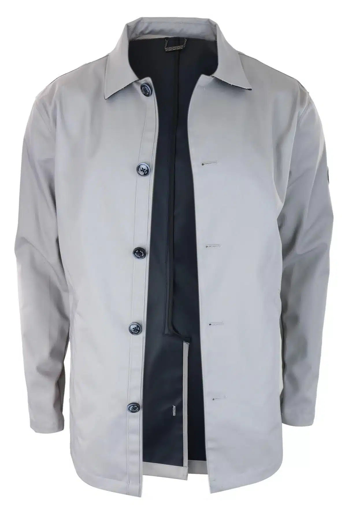 Mens Mid Length Overcoat Jacket Light Weight Smart Casual Beige Stone  Mac