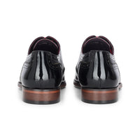 Flynn - Men's Black Patent Leather Brogue Shoes