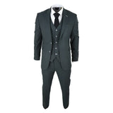 Mens Tweed Olive Green 3 Piece Suit Tailored Fir Classic Vintage 1920s Wedding