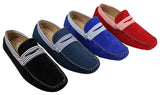 Mens Suede Deck Boat Shoes Stripe Slip On Summer Smart Casual Italian