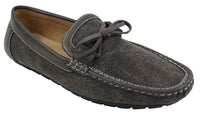 Mens Slip On Denim Leather Lace Moccasin Shoes Smart Casual Italian Tan Navy