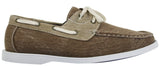 Mens Denim Canvas Retro Laced Moccasin Boat Deck Shoes Washed Navy Beige
