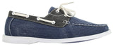 Mens Denim Canvas Retro Laced Moccasin Boat Deck Shoes Washed Navy Beige