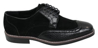 Mens Black Brown Suede & Snake Leather Brogues Shoes Gatsby Vintage