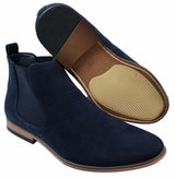 Mens Italian Suede Slip On Ankle Boots Smart Casual Desert Chelsea Dealer