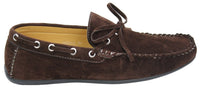 Mens Deck Boat Moccasin Suede Leather Lace Up Shoes Italian Brown Blue