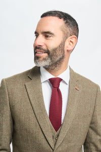 Mens Tweed Olive Green Check Suit