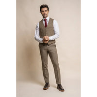 Gaston - Men's Tweed Olive Check Waistcoat