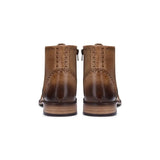 Mens Real Leather Vintage Boots Brogues 1920s Suede Tweed Laced Shoes Smart Formal