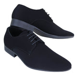Mens Black Nubuck PU Suede Shoes
