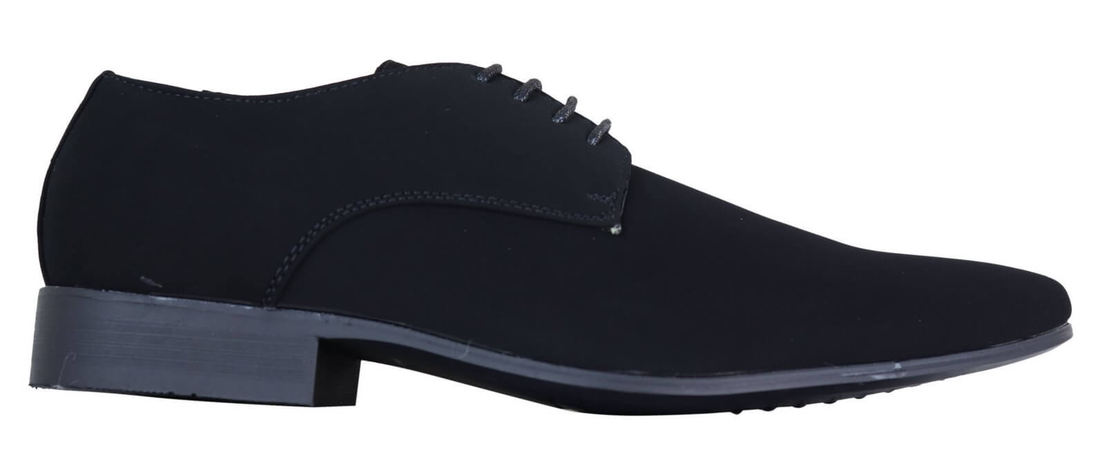 Mens Black Nubuck PU Suede Shoes