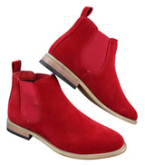 Mens Italian Suede Slip On Ankle Boots Smart Casual Desert Chelsea Dealer