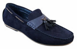 Mens Slip On Leather Inner PU Suede Driving Shoes Tassle Loafers Smart Casual