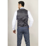 Gisborne - Men's Navy Checked Waistcoat