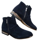 Mens Italian Suede Slip On Zip Ankle Boots Smart Casual Desert Chelsea Dealer
