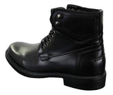 Mens Laced Military Army Casual Ankle Boots Leather Boots Black Brown