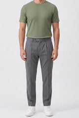 Green Ribbed Classic TShirt for Men