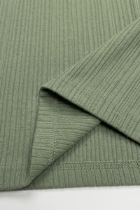Green Ribbed Classic TShirt for Men