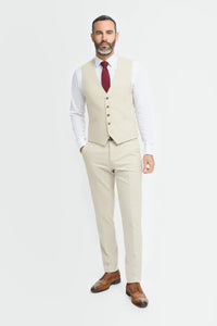 Hampton - Men's Beige Waistcoat