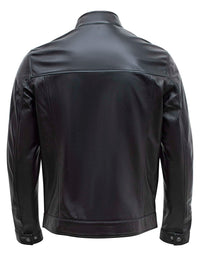 Happy Gentleman B107 - Lamb Leather Clean Style Black Jacket for Men - Slim Fit
