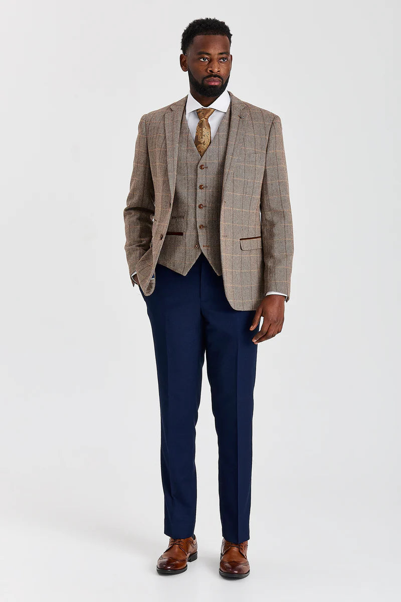 Harris Brown Tweed Suit with Constrasting Mayfair Navy Trousers