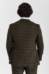 Harris - Green Tweed Herringbone Check Tweed Blazer