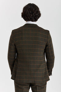 Harris - Green Tweed Herringbone Check Tweed Blazer