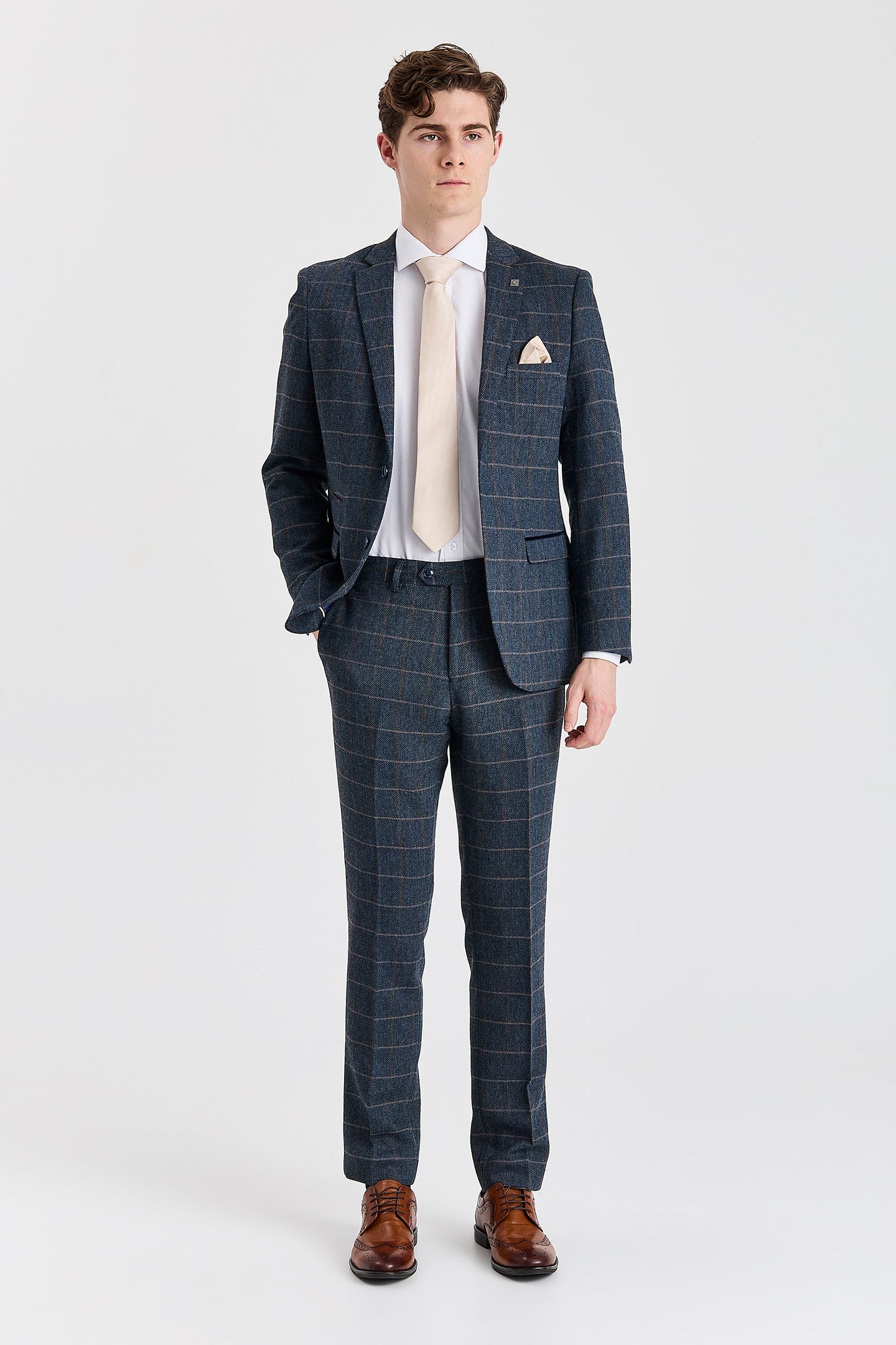 Harris - Men's Navy Tweed Wool Blend Blazer