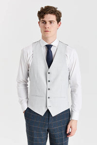 Harris Navy Tweed Suit with Contrasting Belmont Silver Waistcoat