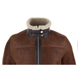 Men's Sherling Sheepskin Zip Pilot Flying Jacket WW2