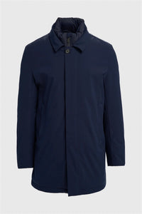 Heston - Men's Lightweight Casual Padded Navy Overcoat